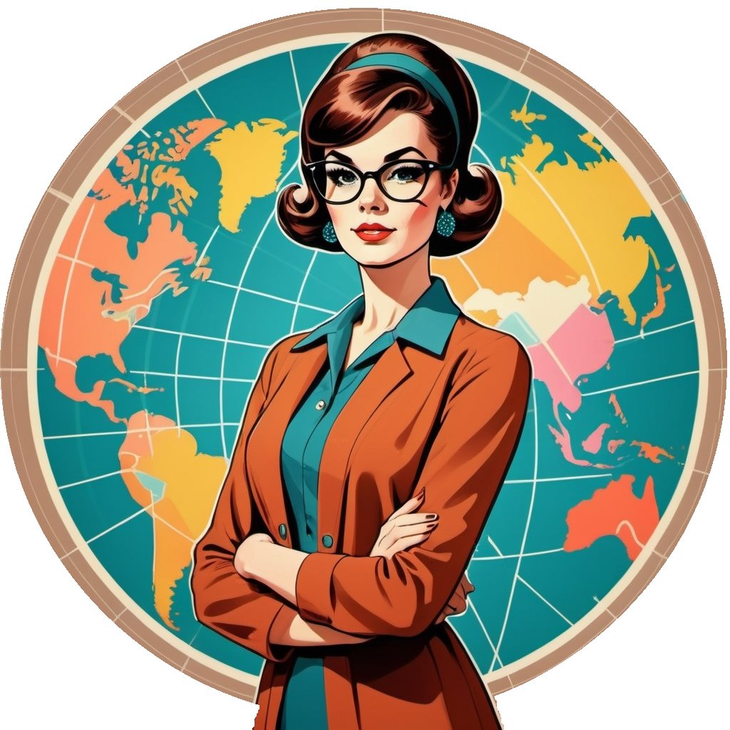 Woman with network map